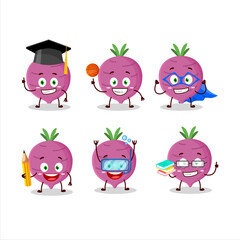 School student of garlic cartoon character with various expressions
