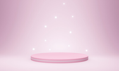 3D rendered pink stage mockup