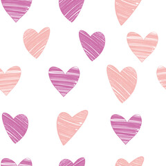 Seamless vector pattern with hearts