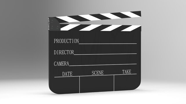 movie clappers open and close isolated on white background