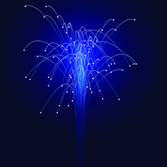 Abstract digital background. Optical fiber of digital communication. Vector illustration on a dark background is an optical fiber with a stream of information. For use as a background, poster