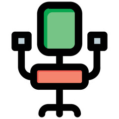 Flat vector icon, office equipment, office chair 