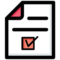 Flat vector icon showing accomplished task