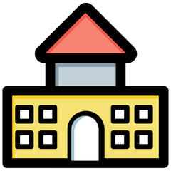 A detailed vector icon building created, illustration of a University 