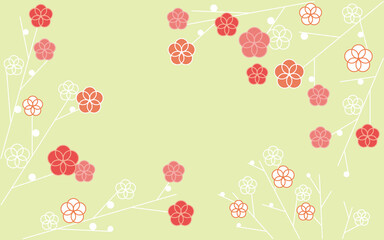 Plum blossom graphic design for cards, invitation, banner and web design. 梅の花のイラスト、梅の花デザイン