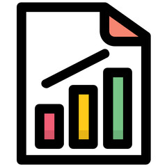 Vector icon of graphical business report