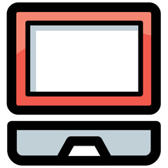 Flat vector icon of computer