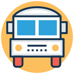 Kids ride to school, school bus vector flat illustration 