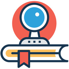 Tutorial icon, learn online video lesson or class