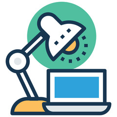 Office desk flat vector illustration 