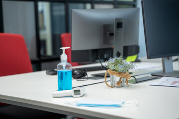 Corona virus hand sanitizer cleansing gel for washing hands against germs and flu virus,Healthcare and office.