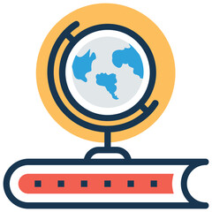 Flat style vector icon of geography 