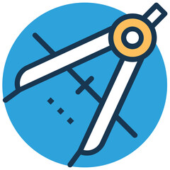 Drafting compass, Divider Tool Vector Icon