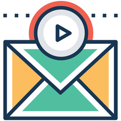 Video Mail and marketing strategy Vector Icon