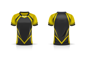 Specification Soccer Sport , Esport Gaming T Shirt Jersey template. mock up uniform . Vector Illustration design
