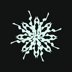 Vector snowflake silhouette on a dark background