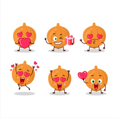 Onion cartoon character with love cute emoticon