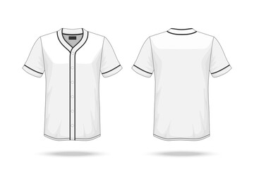 Specification Baseball T Shirt Mockup  isolated on white background , Blank space on the shirt for the design and placing elements or text on the shirt , blank for printing , vector illustration