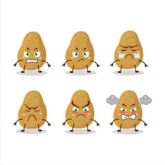 Potato cartoon character with various angry expressions