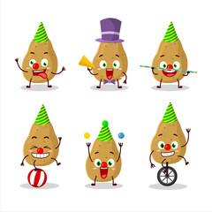 Cartoon character of potato with various circus shows