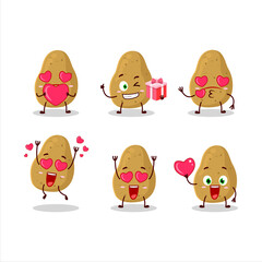 Potato cartoon character with love cute emoticon