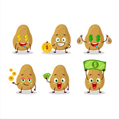 Potato cartoon character with cute emoticon bring money