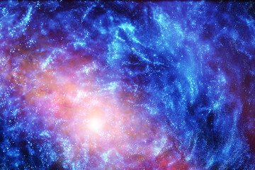 Universe in a distant galaxy with nebulae and stars