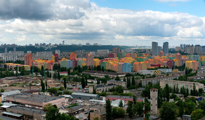 Obraz premium Kyiv aerial cityscape in Ukraine