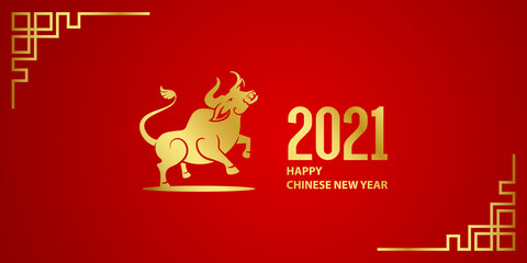 happy chinese new year 2021 with ox 