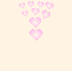 valentine's day heart icon set on fashionable beige background, can be used for postcard, wall, banner design