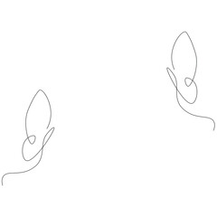 Butterfly fly line drawing, vector illustration