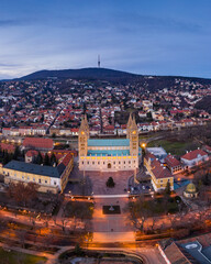 aerial view of Cathedral in Pecs