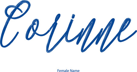 Fototapeta na wymiar Cursive Calligraphy Blue Color Text of Female Name 