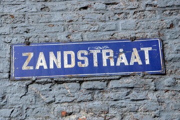 Street Sign Zandstraat Street At Amsterdam The Netherlands 2019