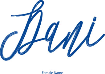 Fototapeta na wymiar Cursive Calligraphy Blue Color Text of Female Name 
