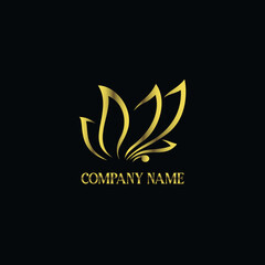 Fototapeta na wymiar Luxury and elegant golden Lotus logo concept