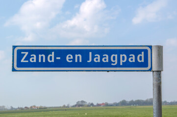 Street Sign Zaad- En Jaagpad At Baambrugge The Netherlands 2019