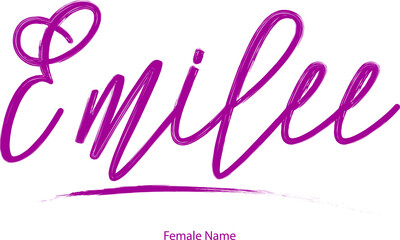 Emilee Female Name Cursive Calligraphy Purple Color Text