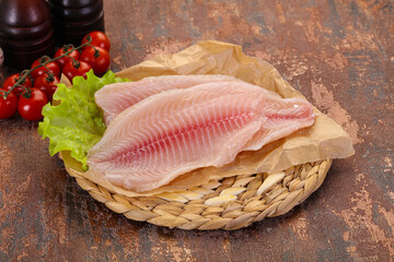 Raw tilapia fish