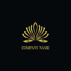 Luxury and elegant golden Lotus logo concept