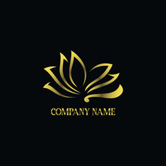 Obraz premium Luxury and elegant golden Lotus logo concept