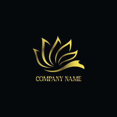 Luxury and elegant golden Lotus logo concept