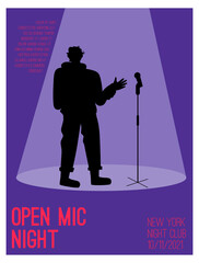 Vector poster of Open Mic Night concept