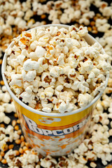 Popcorn in bucket for watching movie 