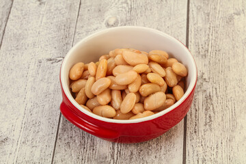 White beans kidney in the bowl