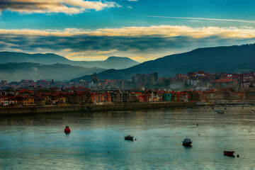 sunset over the lake