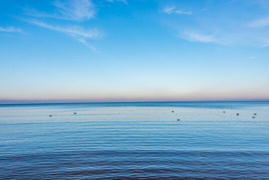Baltic Sea Coast in Winter in Latvia on Clear Day