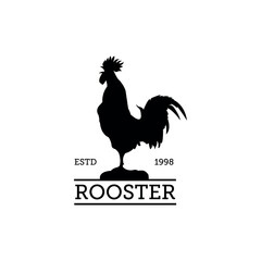 chicken logo vintage vector illustration design, rooster logo design