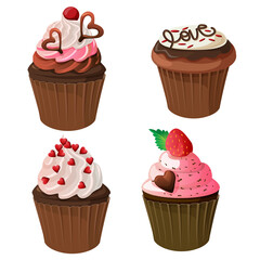 cupcake valentine chocolate set