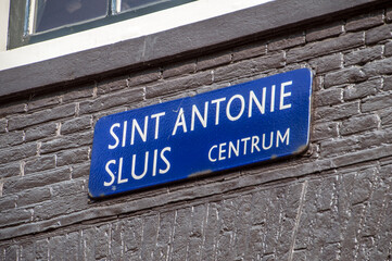 Street Sign Sint Antonie Street At Amsterdam The Netherlands 2018